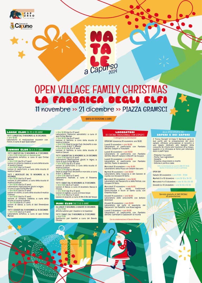 A Capurso il Natale è per tutti: arriva l’Open Village Family Christmas!